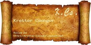 Kretter Csongor névjegykártya
